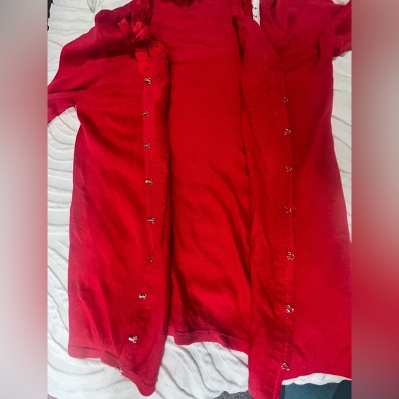 Vintage Berek Red Floral Longsleeve Cardigan Sweater - Picture 6 of 10